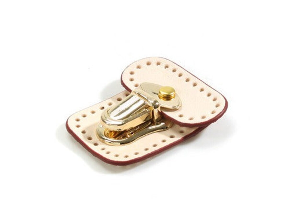 byhands Bag Closure Catch Tuck Lock Clasp, Genuine Leather, 1.96"